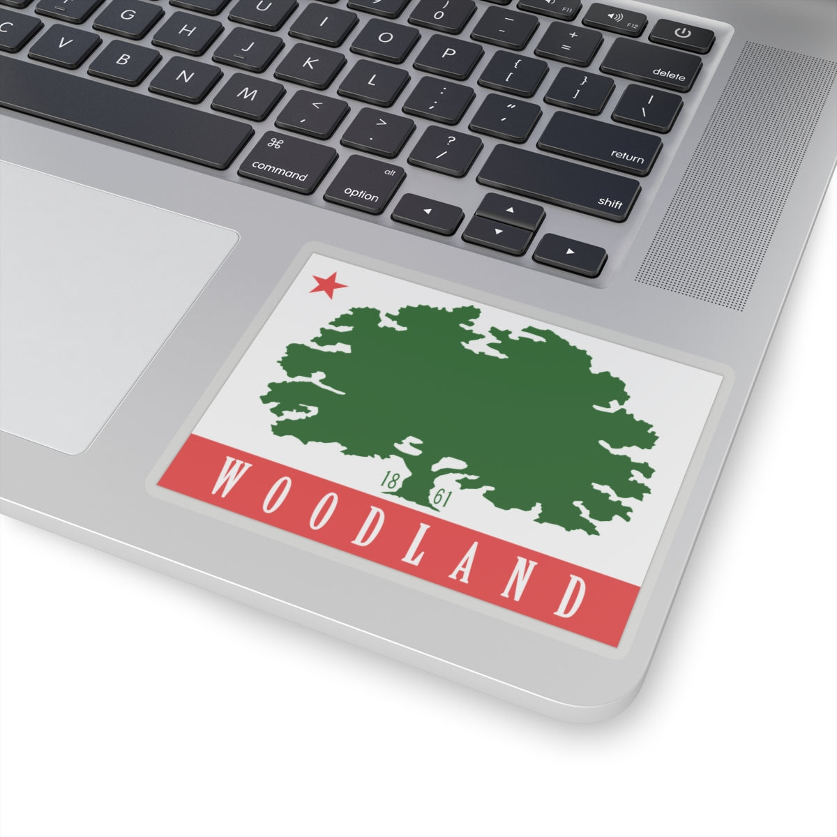 Flag of Woodland, California - STICKER Vinyl Kiss-Cut Decal