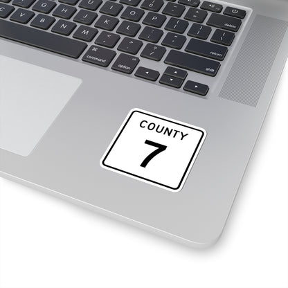 County 7 square (Minnesota) (Road Sign) STICKER Vinyl Kiss-Cut Decal