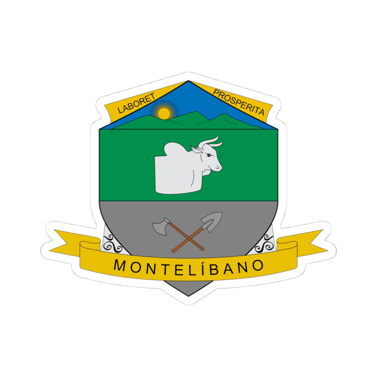 Escudo de Montelíbano (Colombia) (Coat of Arms) STICKER Vinyl Kiss-Cut Decal