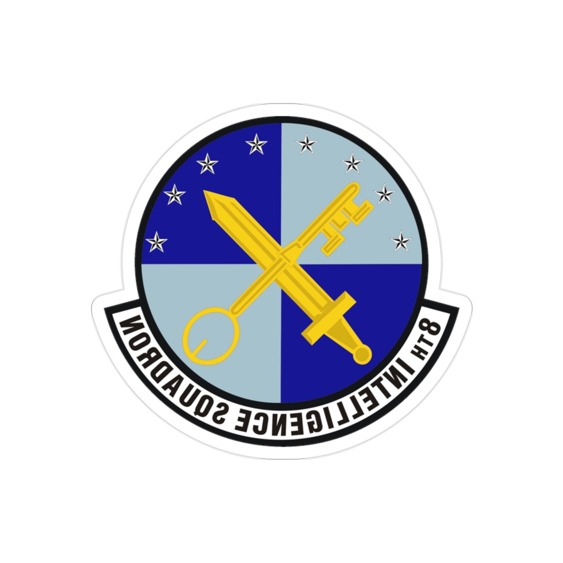 8th Intelligence Squadron (U.S. Air Force) REVERSE PRINT Transparent STICKER-2" × 2"-The Sticker Space