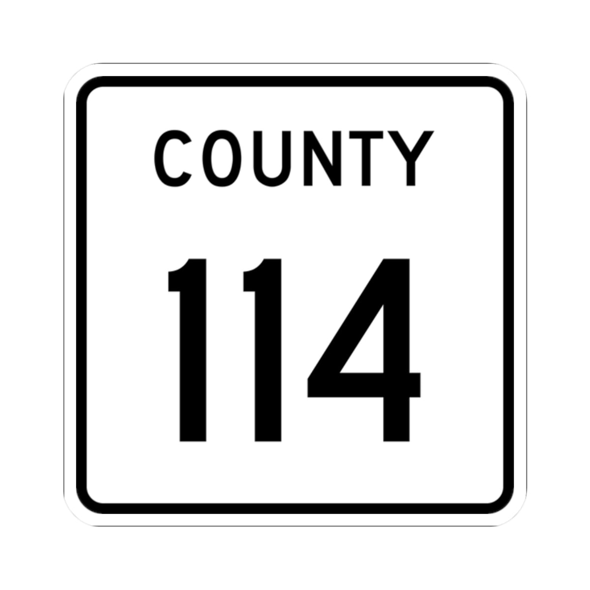 County 114 square (Minnesota) (Road Sign) STICKER Vinyl Kiss-Cut Decal
