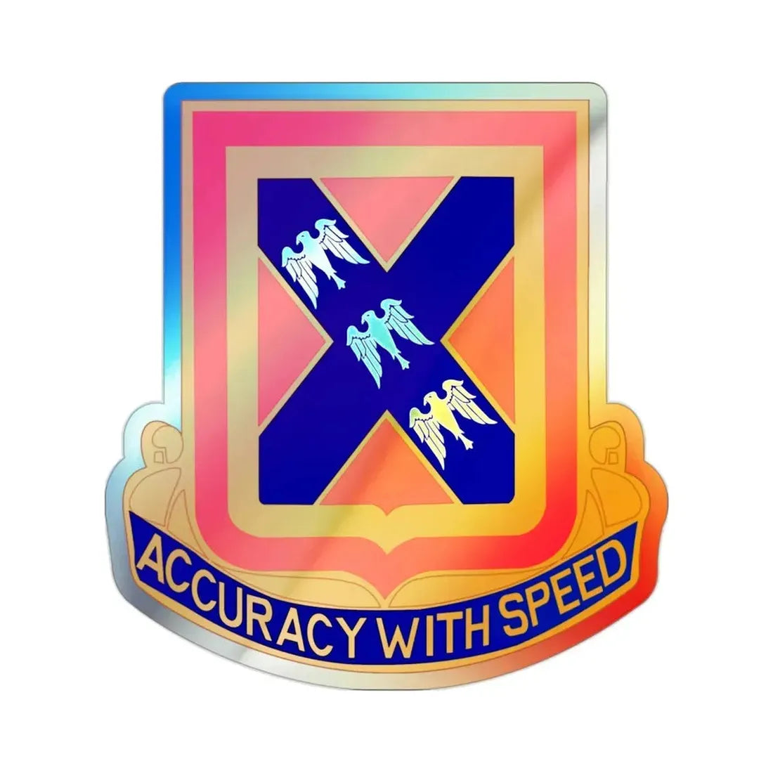 987th Field Artillery Battalion (U.S. Army) Holographic STICKER Die-Cut Vinyl Decal - The Sticker Space