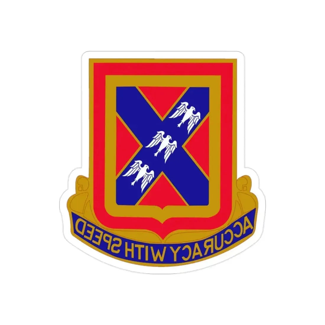 987th Field Artillery Battalion (U.S. Army) REVERSE PRINT Transparent Die-Cut STICKER - The Sticker Space