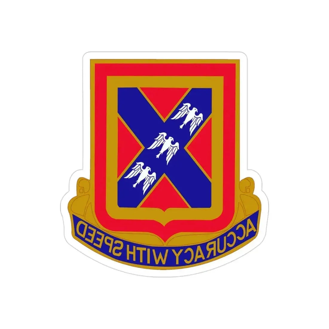 987th Field Artillery Battalion (U.S. Army) REVERSE PRINT Transparent Die-Cut STICKER - The Sticker Space