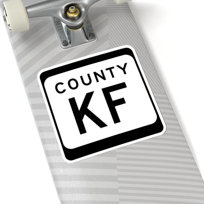 WIS County KF (Wisconsin) (Road Sign) STICKER Vinyl Kiss-Cut Decal