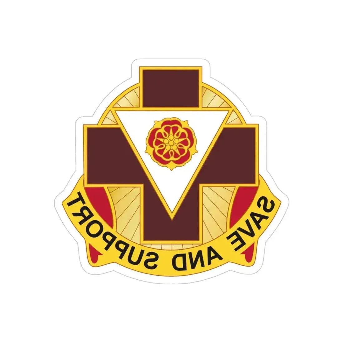 99 Field Hospital (U.S. Army) REVERSE PRINT Transparent Die-Cut STICKER 4 Inch Die-Cut Transparent - The Sticker Space