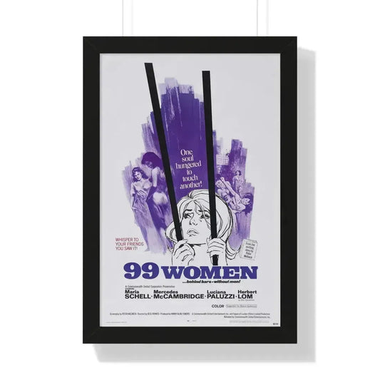 99 WOMEN 1969 - Framed Movie Poster 16″ x 24″ Black - The Sticker Space