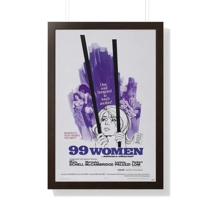 99 WOMEN 1969 - Framed Movie Poster 20" x 30" Walnut - The Sticker Space