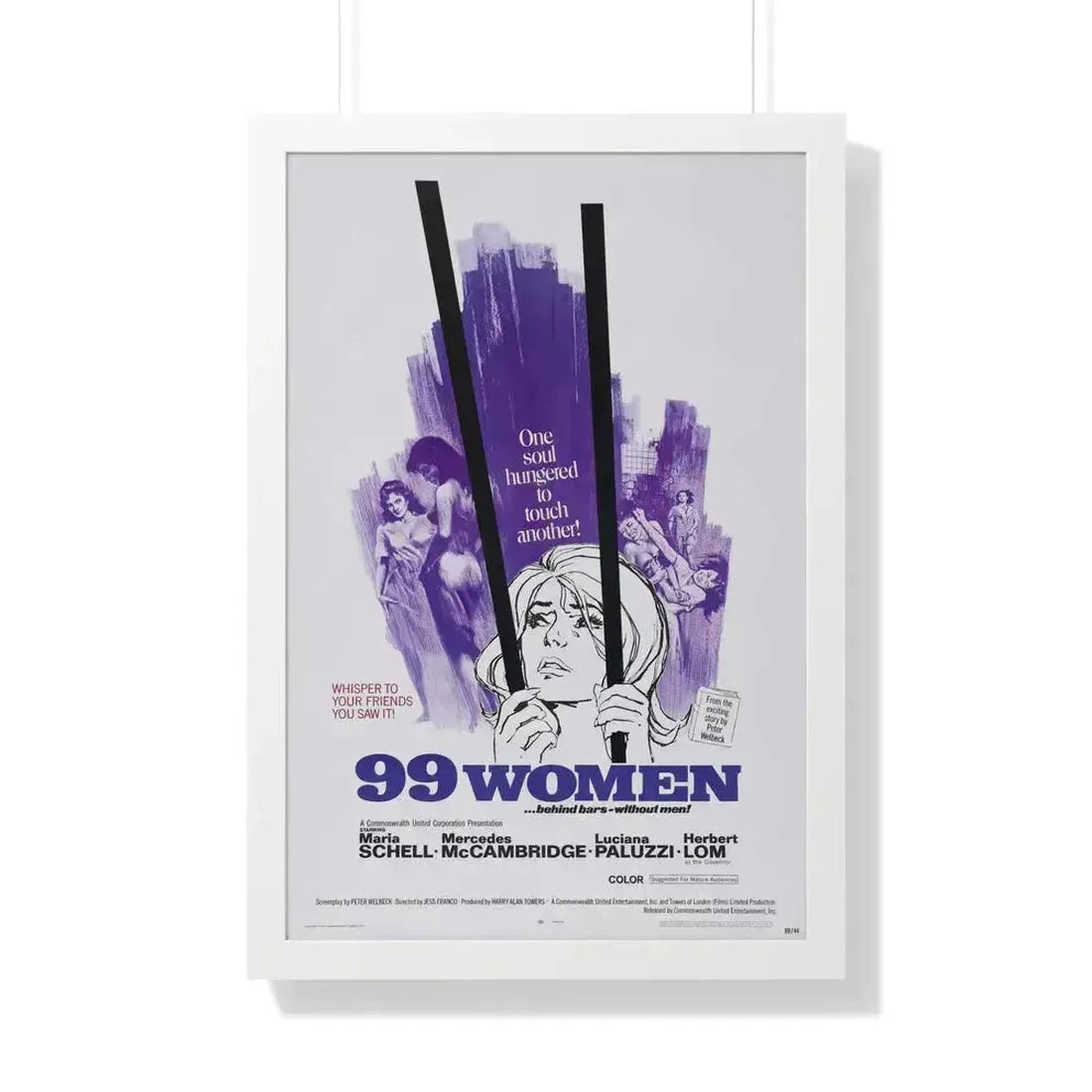 99 WOMEN 1969 - Framed Movie Poster 20" x 30" White - The Sticker Space