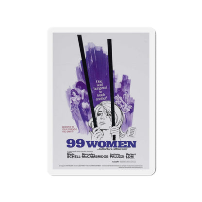 99 WOMEN 1969 Movie Poster - Die-Cut Magnet-2" x 2"-The Sticker Space