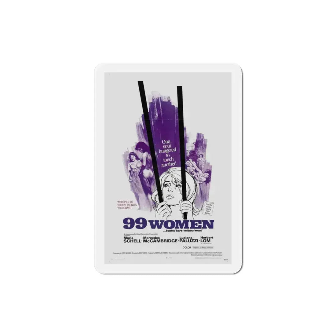 99 Women 1969 Movie Poster Refrigerator Magnet 3 Inch - The Sticker Space