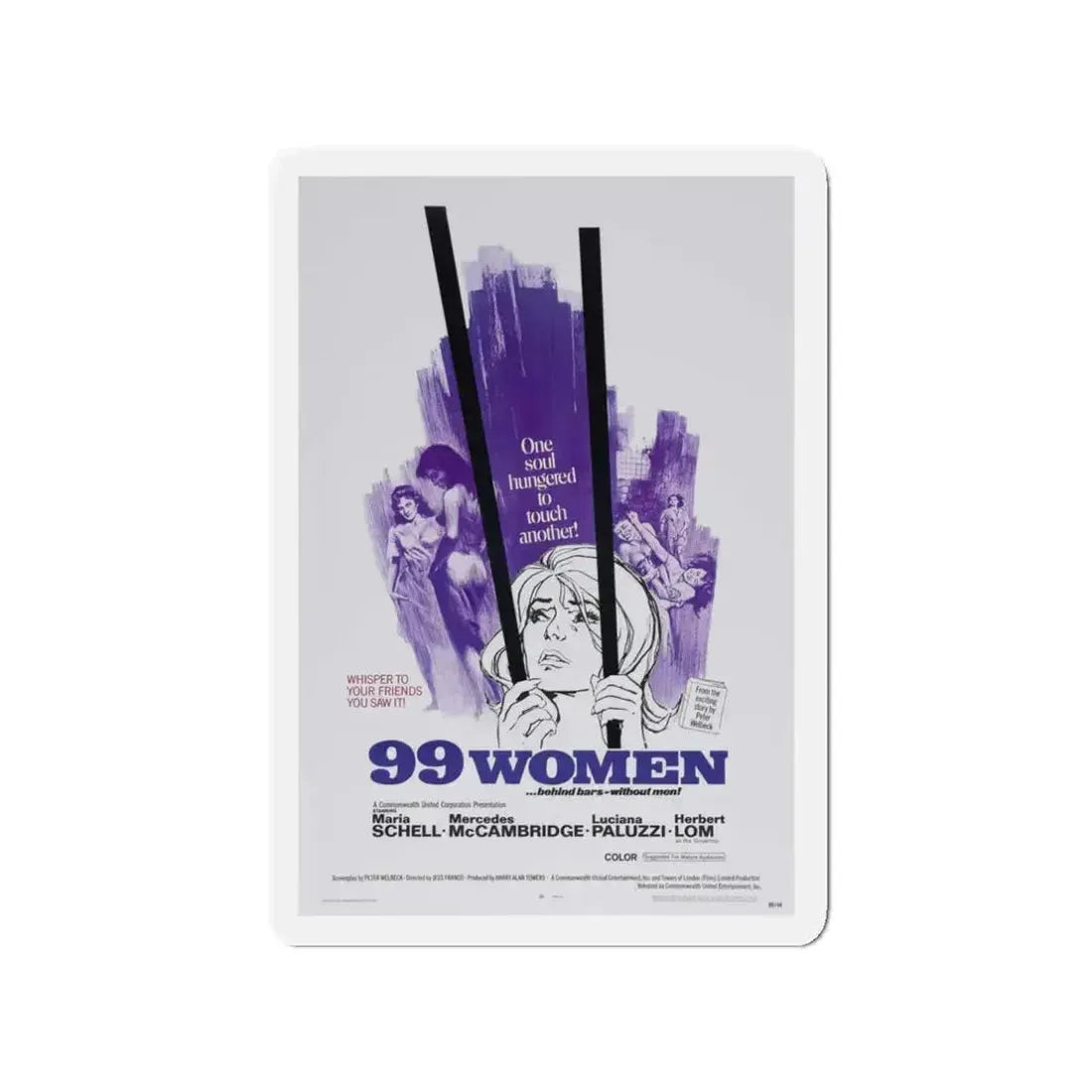 99 WOMEN 1969 Movie Poster - Refrigerator Magnet 3 Inch - The Sticker Space