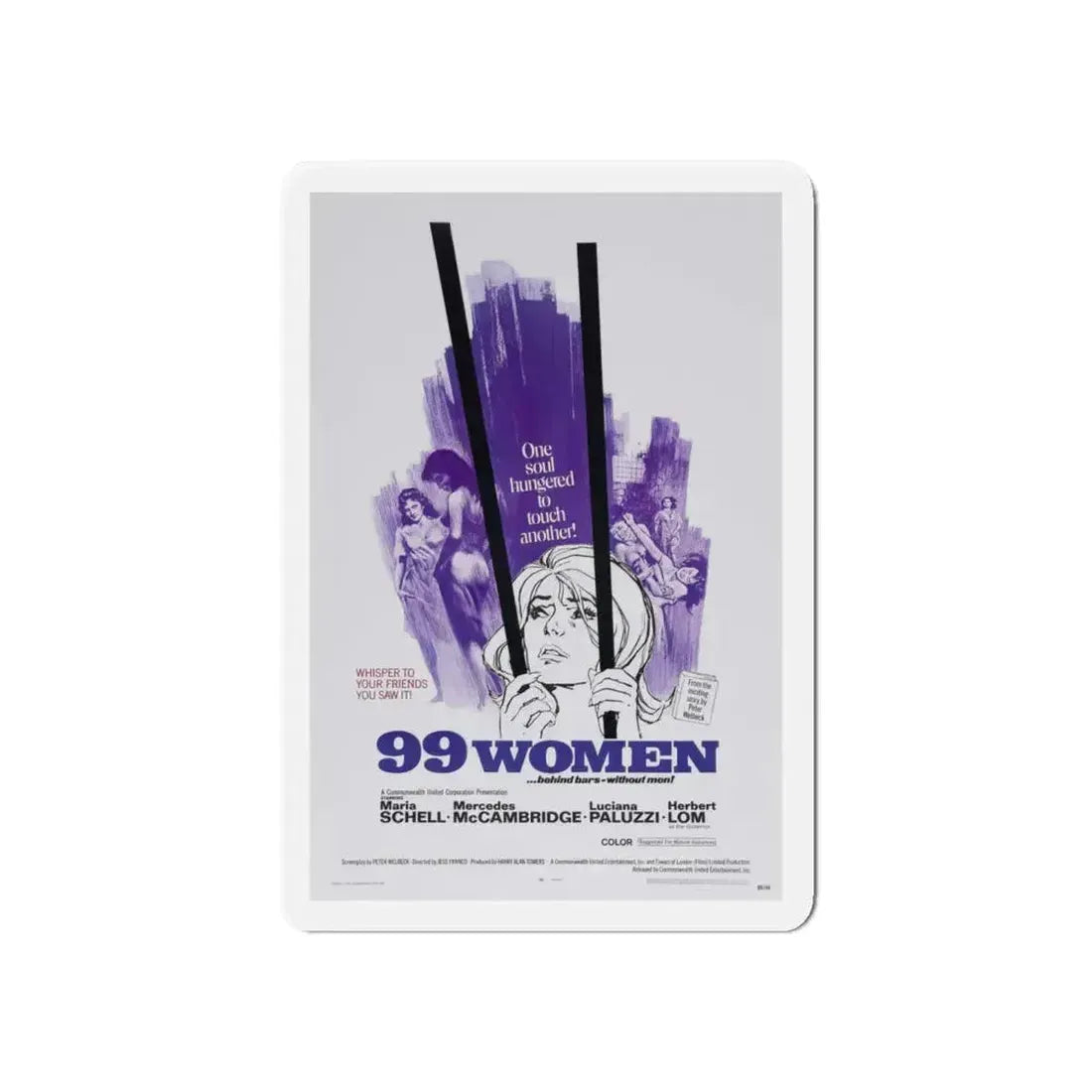 99 WOMEN 1969 Movie Poster - Refrigerator Magnet 6 Inch - The Sticker Space