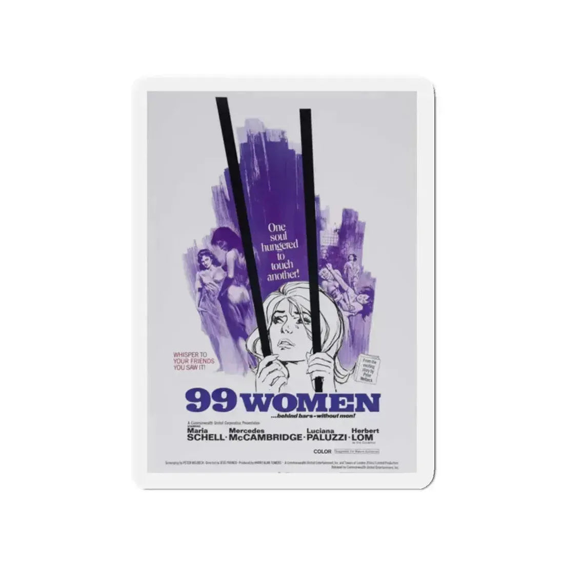 99 WOMEN 1969 Movie Poster - Refrigerator Magnet - The Sticker Space