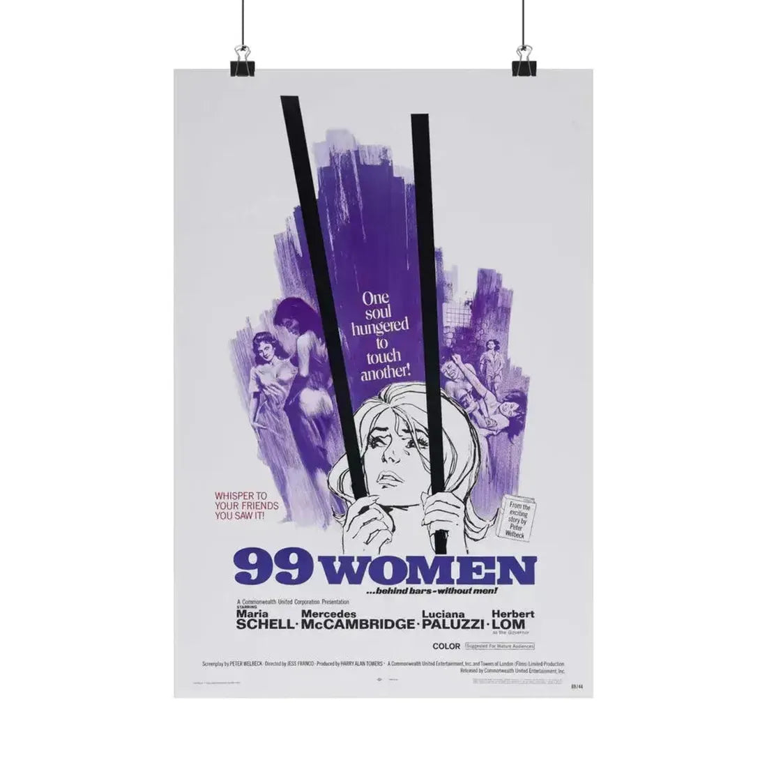 99 WOMEN 1969 - Paper Movie Poster 12″ x 18″ Matte - The Sticker Space