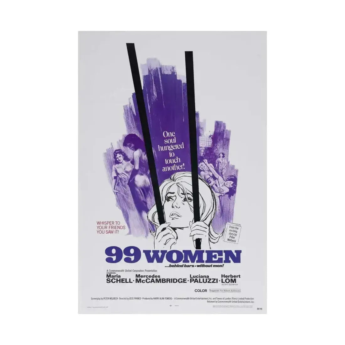 99 WOMEN 1969 - Paper Movie Poster - The Sticker Space