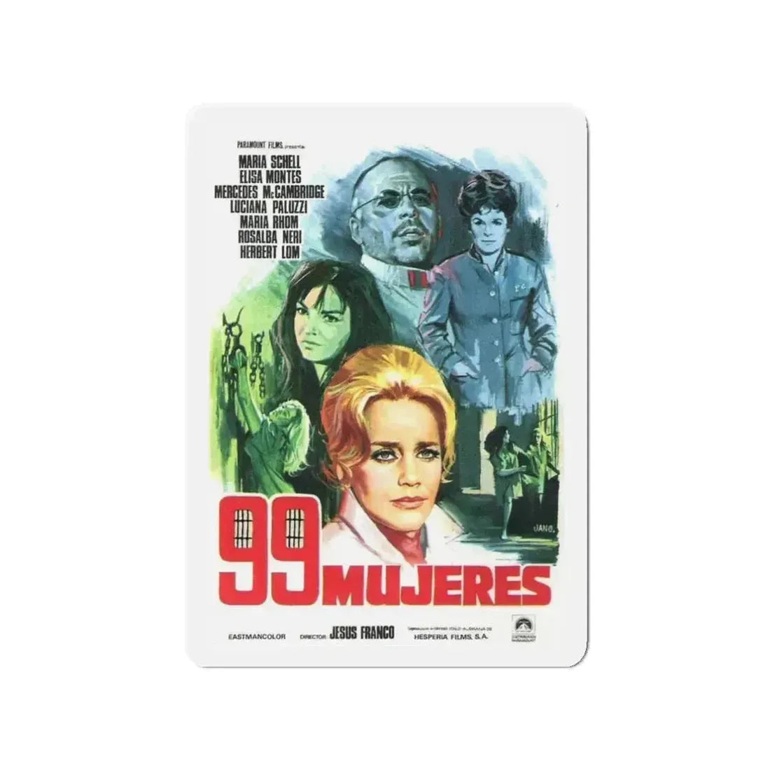 99 WOMEN (2) 1969 Movie Poster - Refrigerator Magnet 3 Inch - The Sticker Space