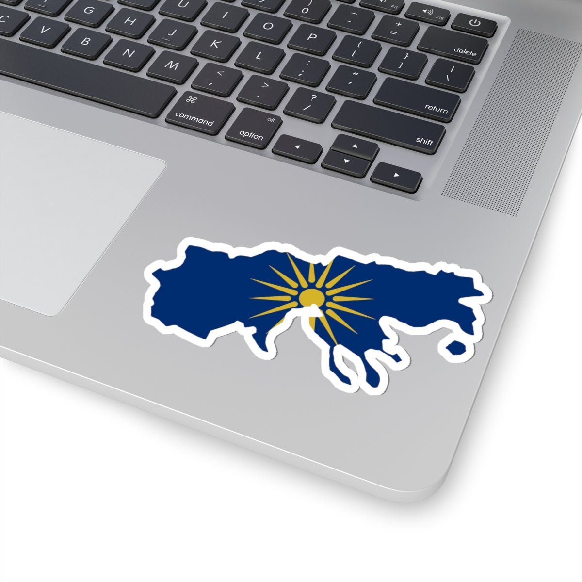 Flag-map of Greek Macedonia (Greece) STICKER Vinyl Kiss-Cut Decal