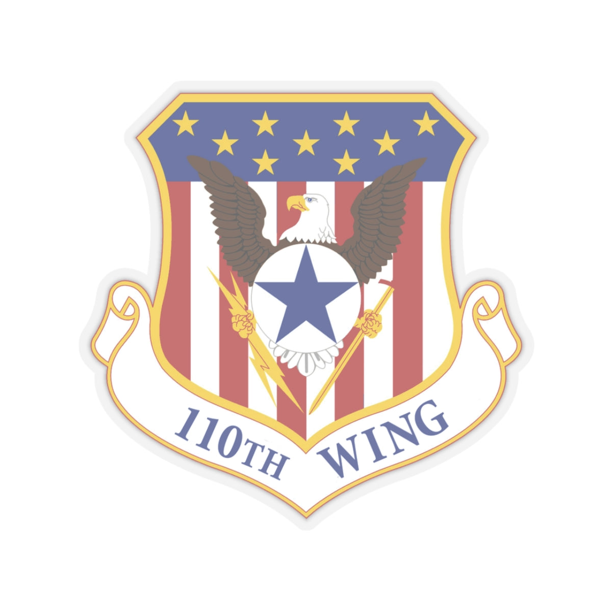 110th Wing emblem (U.S. Air Force) STICKER Vinyl Kiss-Cut Decal-3 Inch-Transparent-The Sticker Space