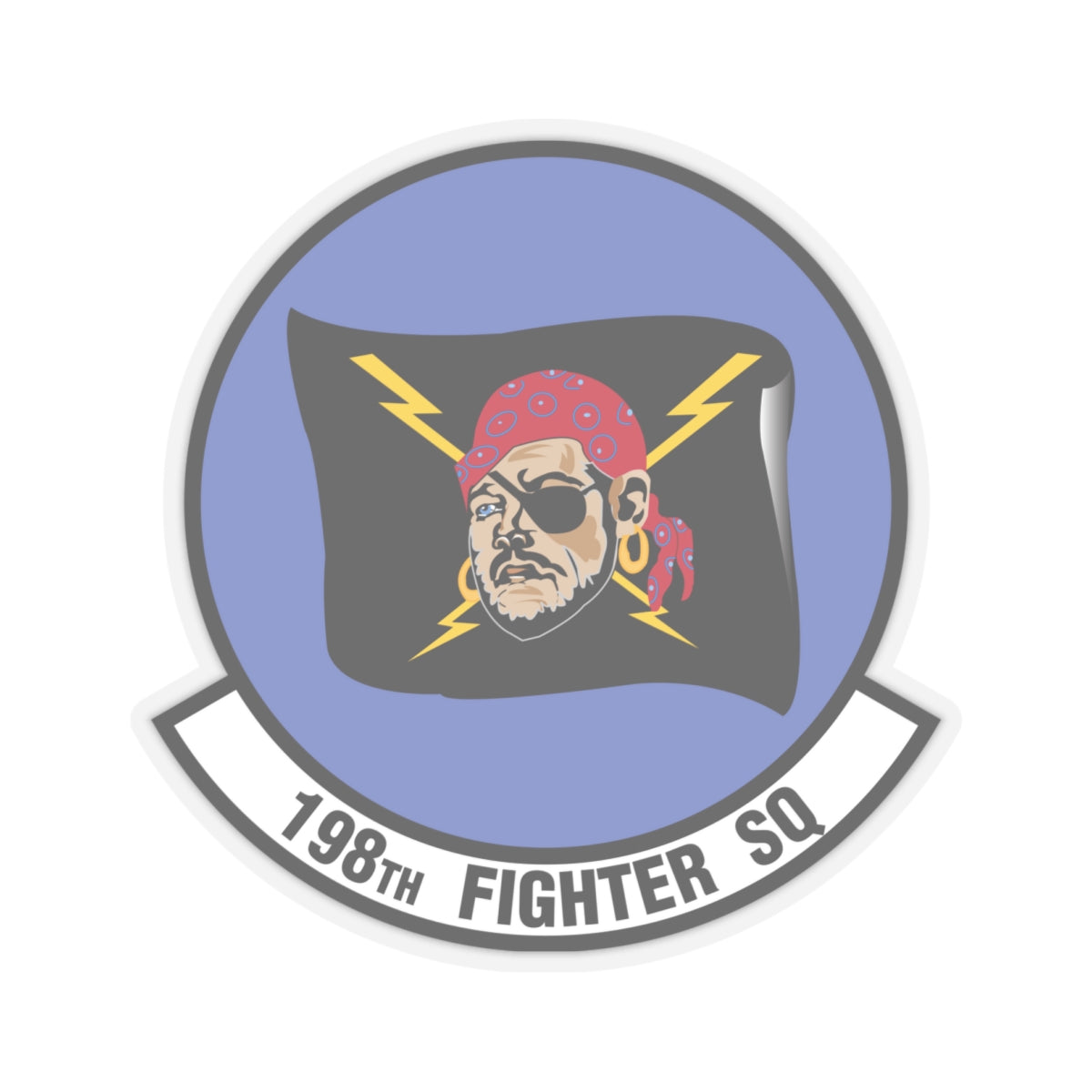 198 Fighter Squadron (U.S. Air Force) STICKER Vinyl Kiss-Cut Decal-6 Inch-Transparent-The Sticker Space