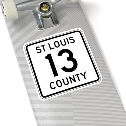 St. Louis County Route 13 (Minnesota) (Road Sign) STICKER Vinyl Kiss-Cut Decal