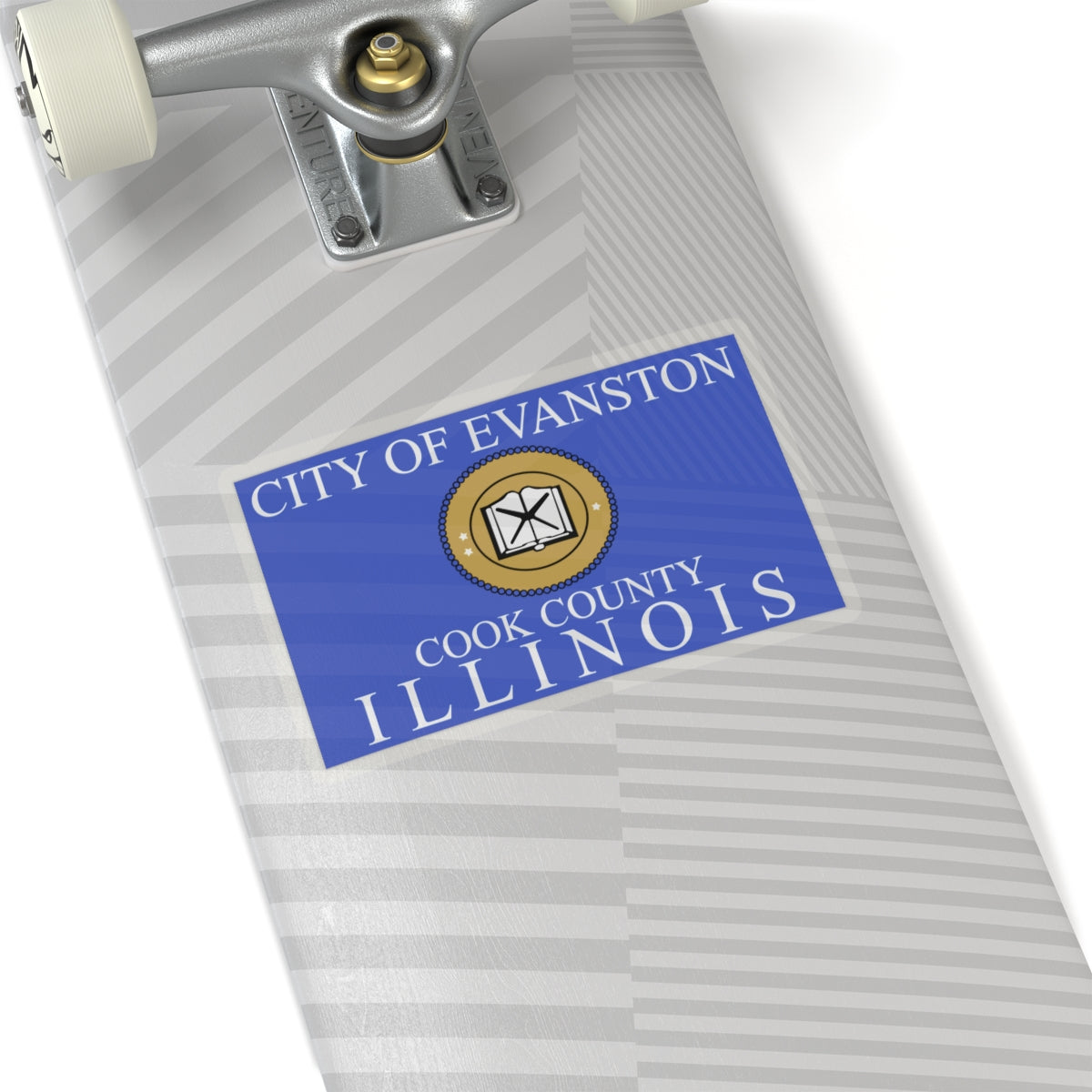 Flag of Evanston, IL - STICKER Vinyl Kiss-Cut Decal