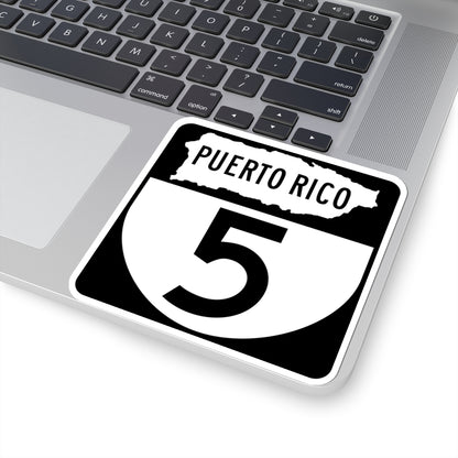 PR old 5 (Puerto Rico) (Road Sign) STICKER Vinyl Kiss-Cut Decal