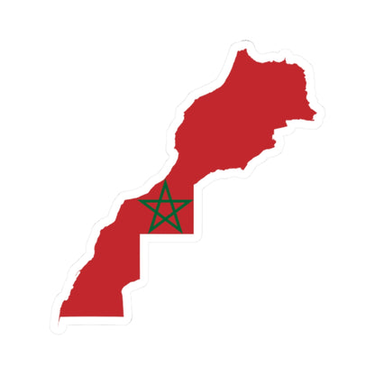 Flag Map of Morocco with Western Sahara (Morocco) STICKER Vinyl Kiss-Cut Decal