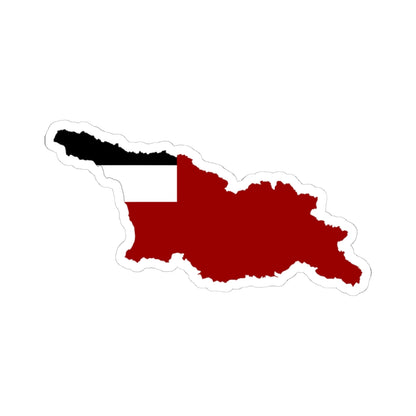 Flag map of Georgia 1990-2004 (Georgia) STICKER Vinyl Kiss-Cut Decal