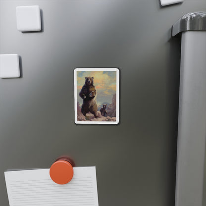 Bears (Magazine Illustration) Refrigerator Magnet-The Sticker Space