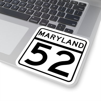 MD Route 52 (Maryland) (Road Sign) STICKER Vinyl Kiss-Cut Decal