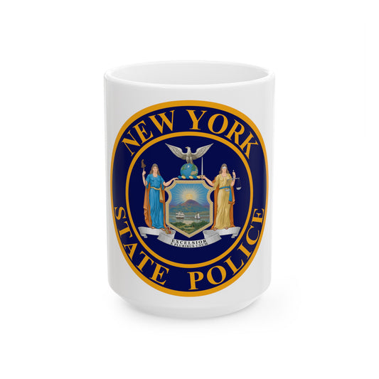 Seal of the New York State Police - White Coffee Mug-15oz-The Sticker Space