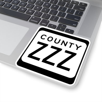 WIS County ZZZ (Wisconsin) (Road Sign) STICKER Vinyl Kiss-Cut Decal