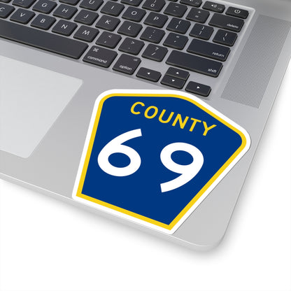 County 69 MN (Minnesota) (Road Sign) STICKER Vinyl Kiss-Cut Decal