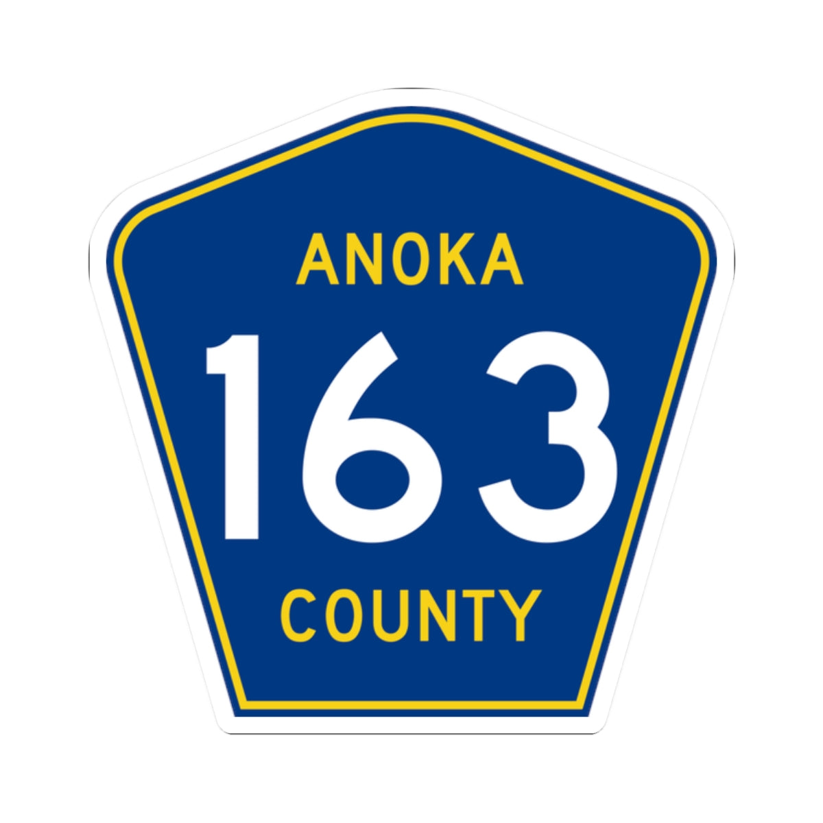 Anoka County 163 (Minnesota) (Road Sign) STICKER Vinyl Kiss-Cut Decal