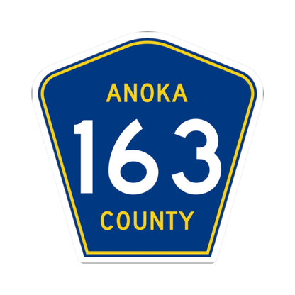 Anoka County 163 (Minnesota) (Road Sign) STICKER Vinyl Kiss-Cut Decal