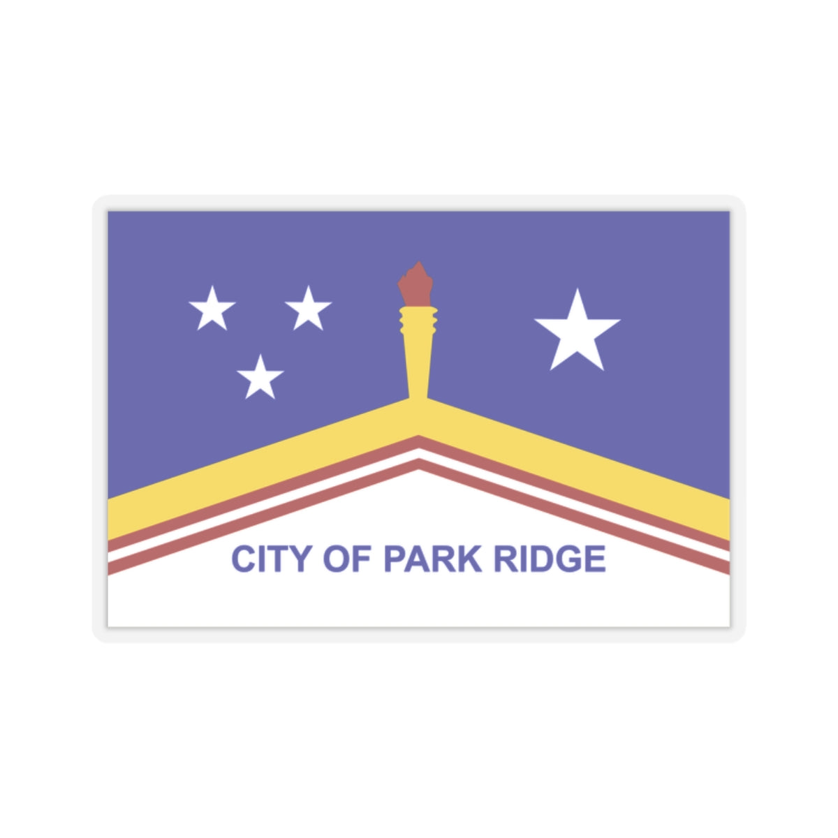 Flag of Park Ridge, Illinois - STICKER Vinyl Kiss-Cut Decal