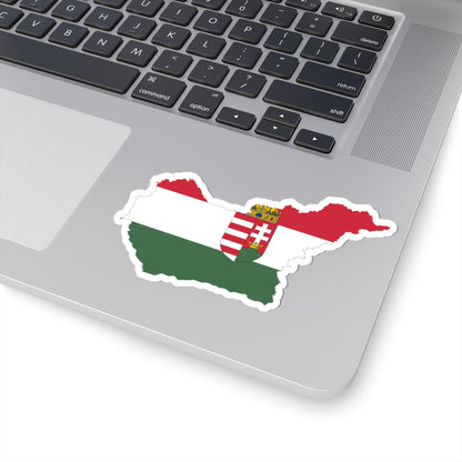 Flag-map of Hungary 1919-1920 (Hungary) STICKER Vinyl Kiss-Cut Decal