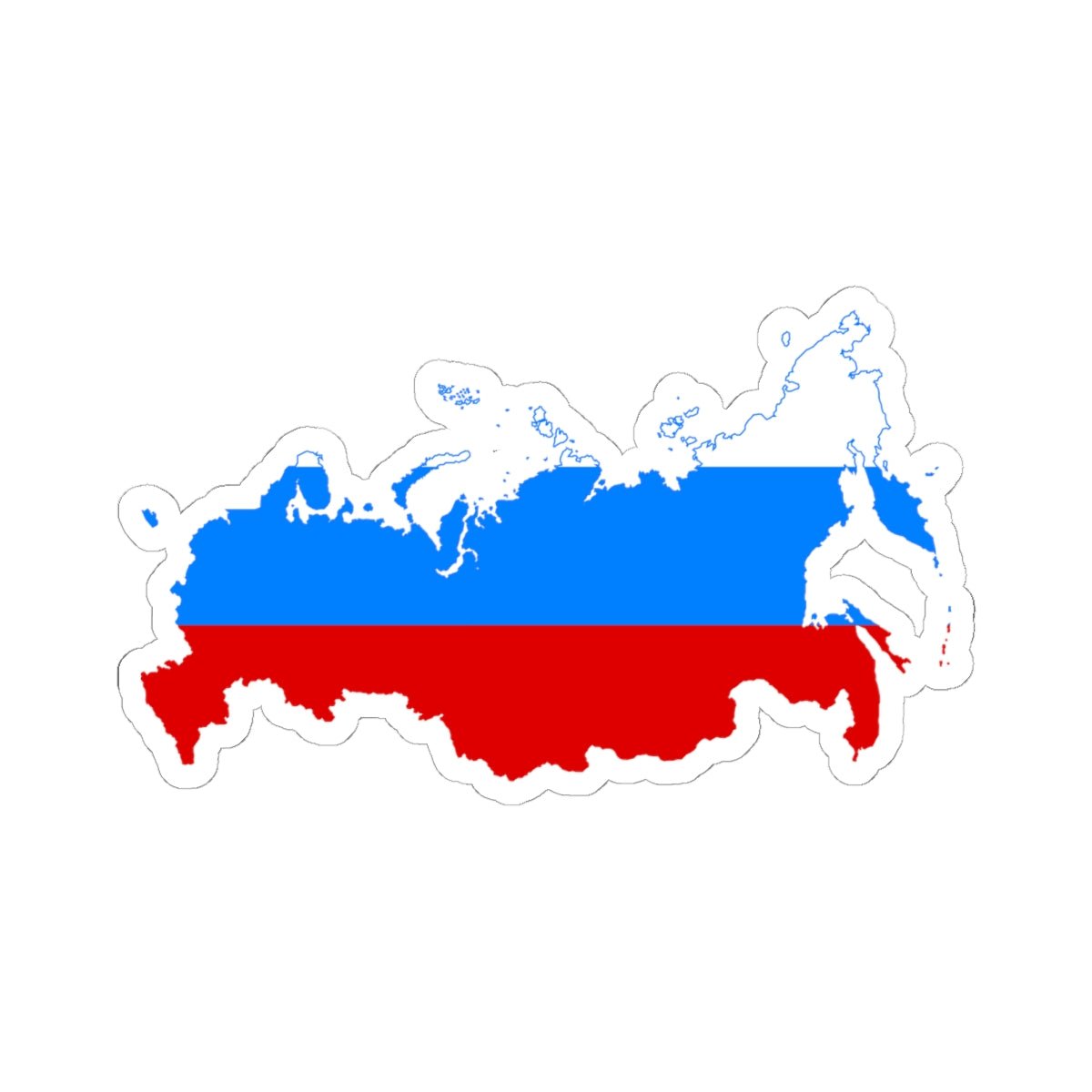 Flag map of Russia 1991-1993 (Russia) STICKER Vinyl Kiss-Cut Decal