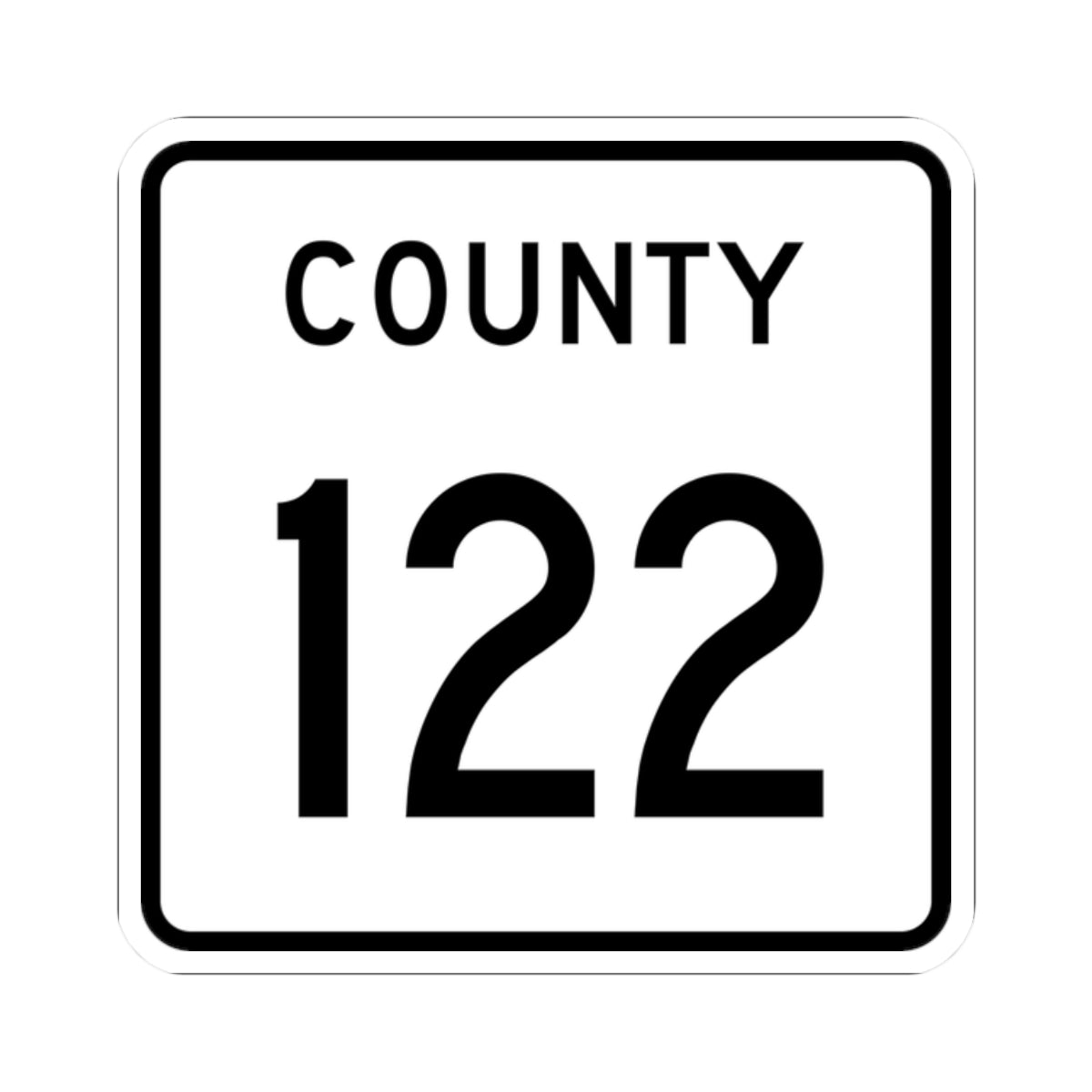 County 122 square (Minnesota) (Road Sign) STICKER Vinyl Kiss-Cut Decal