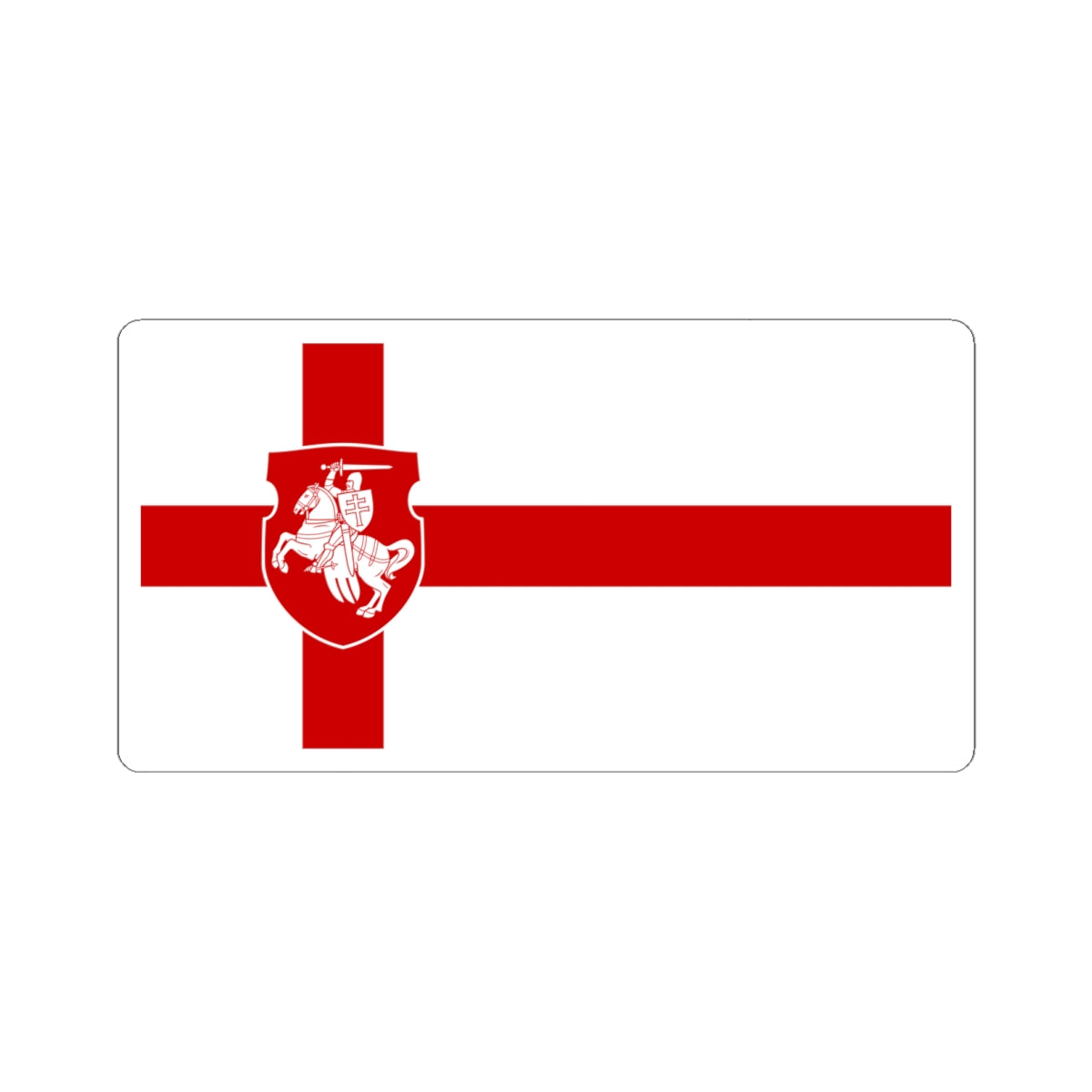 Proposed flag of Belarus 1992 (Belarus) (Coat of Arms) STICKER Vinyl Kiss-Cut Decal