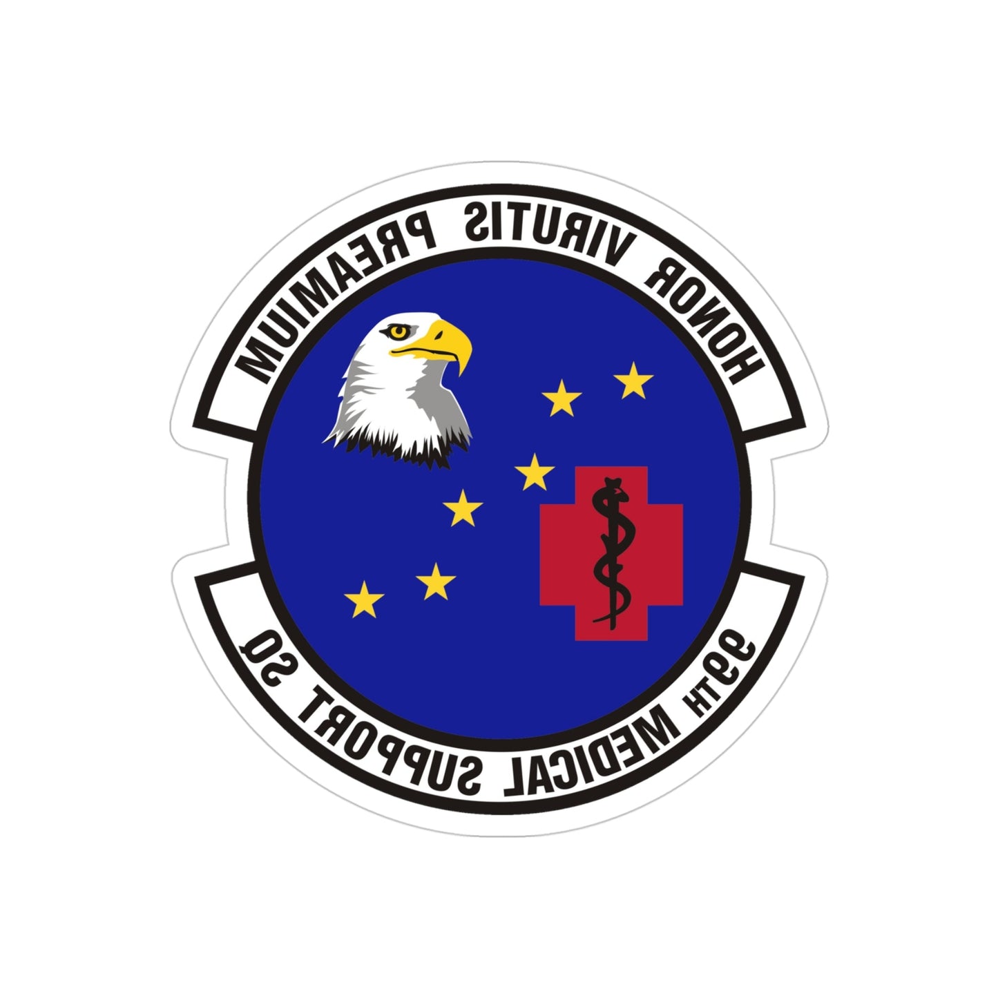 99th Medical Support Squadron (U.S. Air Force) REVERSE PRINT Transparent STICKER-4" × 4"-The Sticker Space