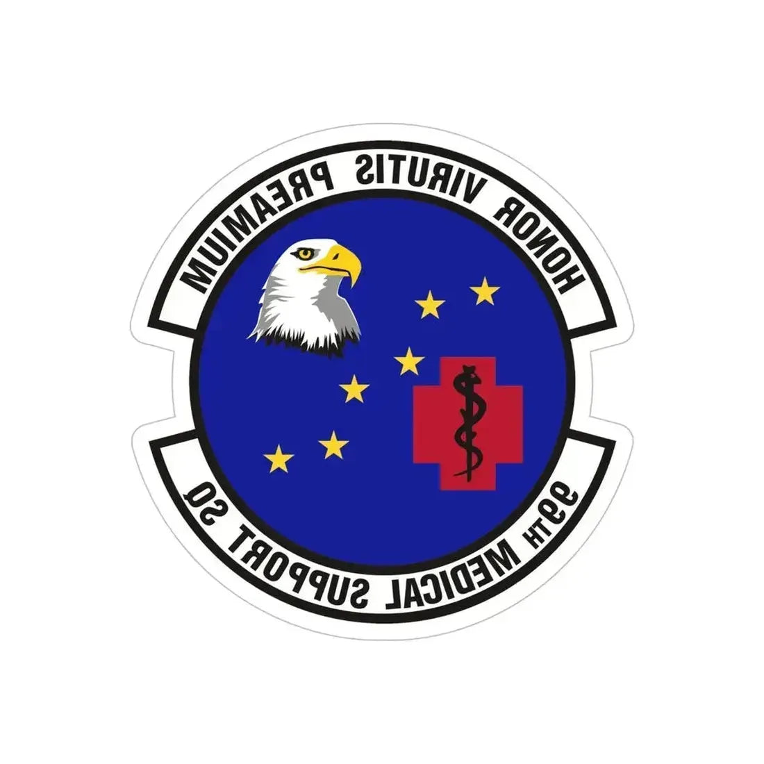 99th Medical Support Squadron (U.S. Air Force) REVERSE PRINT Transparent Die-Cut STICKER 6 Inch Die-Cut Transparent - The Sticker Space
