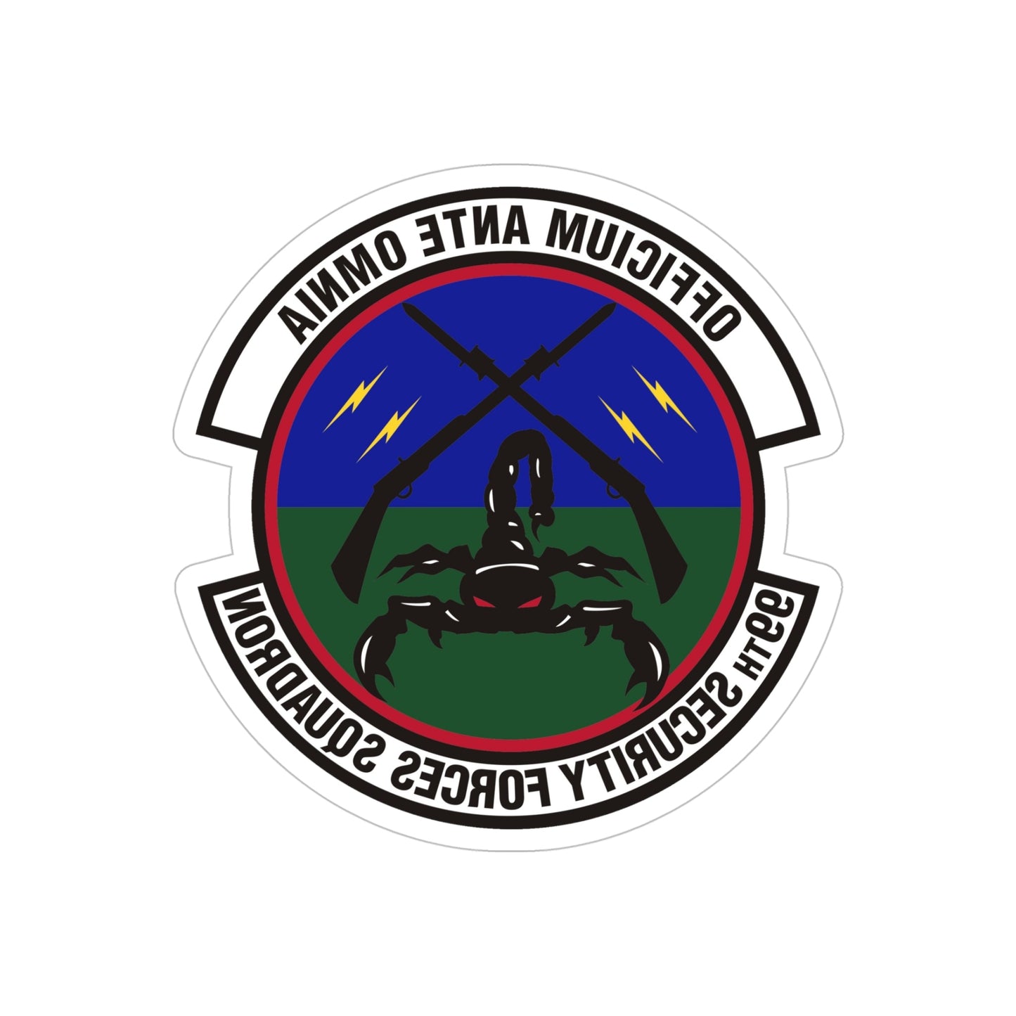 99th Security Forces Squadron (U.S. Air Force) REVERSE PRINT Transparent STICKER-5" × 5"-The Sticker Space
