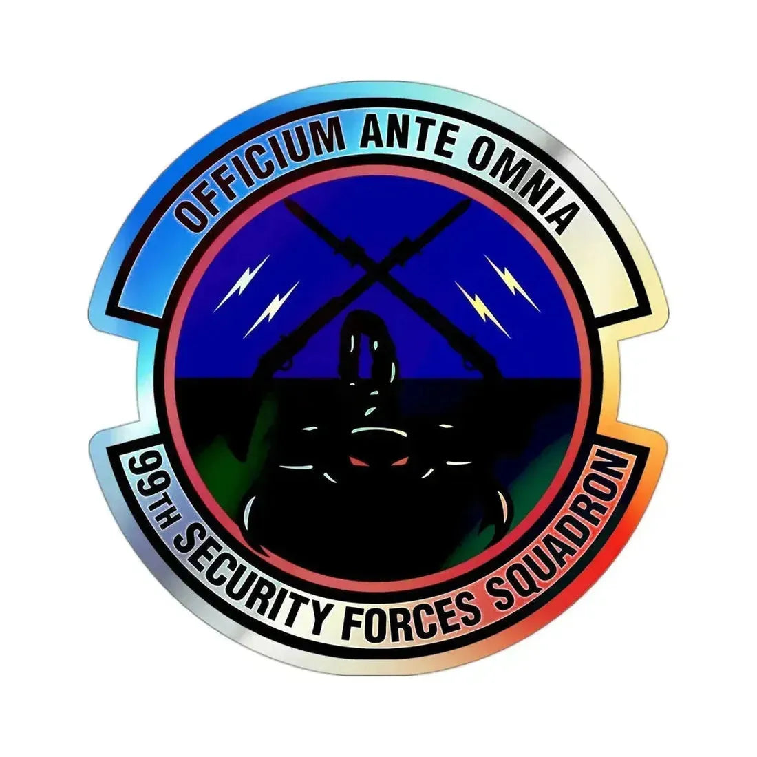 99th Security Forces Squadron (U.S. Air Force) Holographic STICKER Die-Cut Vinyl Decal 3 Inch Holographic - The Sticker Space