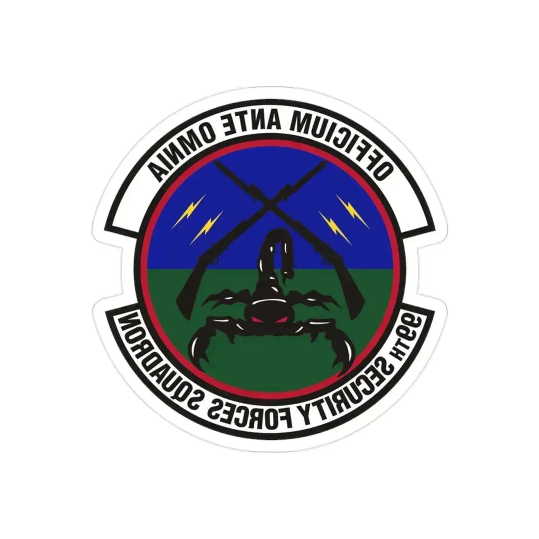 99th Security Forces Squadron (U.S. Air Force) REVERSE PRINT Transparent Die-Cut STICKER 2 Inch Die-Cut Transparent - The Sticker Space