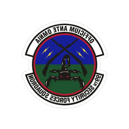 99th Security Forces Squadron (U.S. Air Force) REVERSE PRINT Transparent Die-Cut STICKER 2 Inch Die-Cut Transparent - The Sticker Space