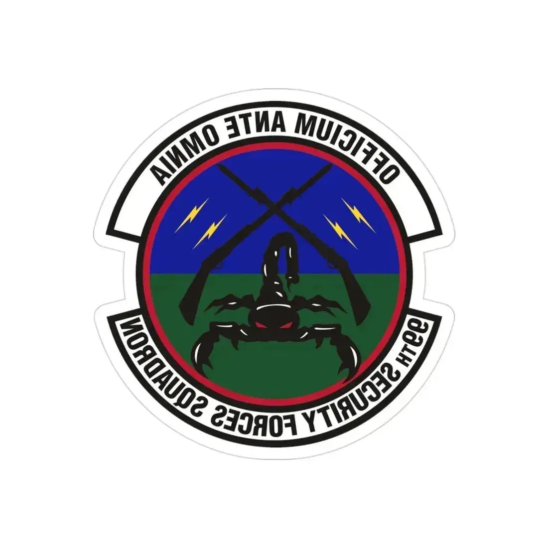 99th Security Forces Squadron (U.S. Air Force) REVERSE PRINT Transparent Die-Cut STICKER 3 Inch Die-Cut Transparent - The Sticker Space
