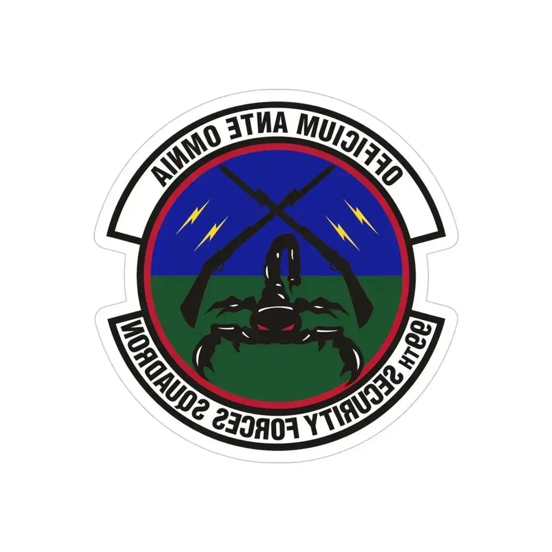 99th Security Forces Squadron (U.S. Air Force) REVERSE PRINT Transparent Die-Cut STICKER 4 Inch Die-Cut Transparent - The Sticker Space