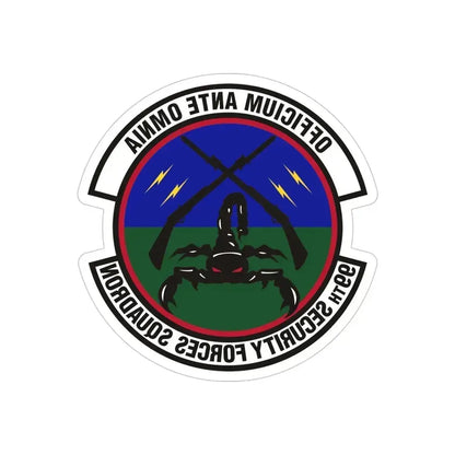 99th Security Forces Squadron (U.S. Air Force) REVERSE PRINT Transparent Die-Cut STICKER 5 Inch Die-Cut Transparent - The Sticker Space